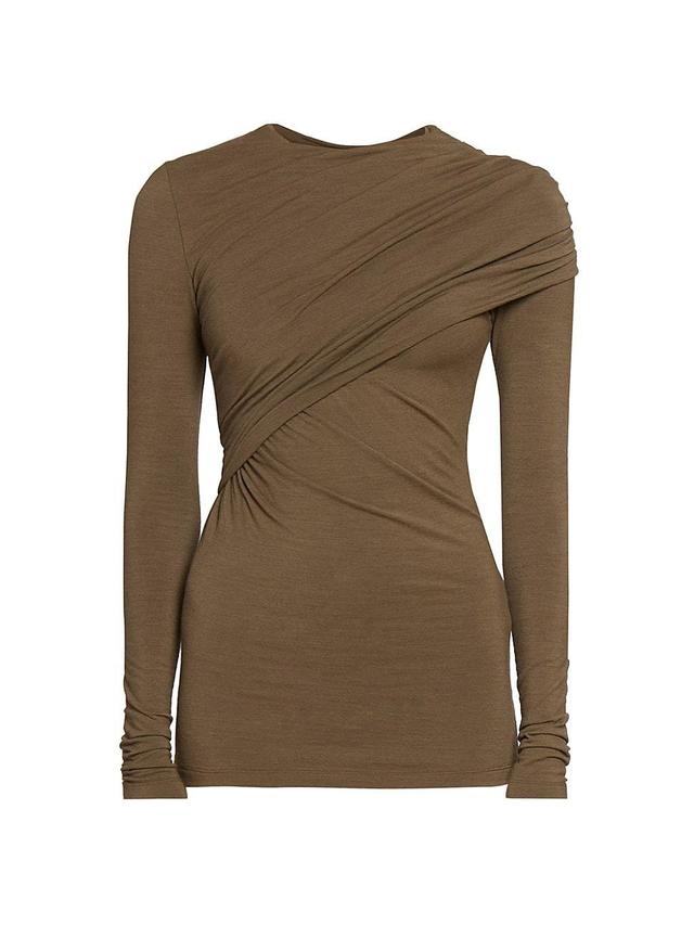 Womens Asna Ruched Jersey Crewneck Top Product Image