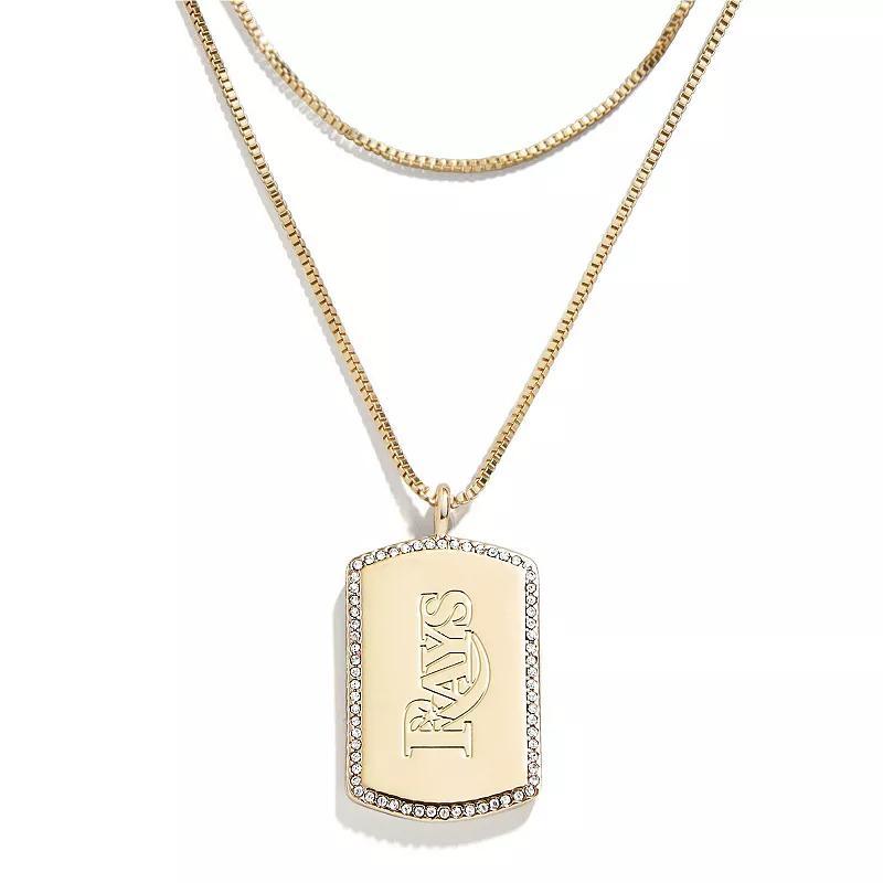 WEAR by Erin Andrews x Baublebar Tampa Bay Rays Dog Tag Necklace, Womens, Gold Product Image