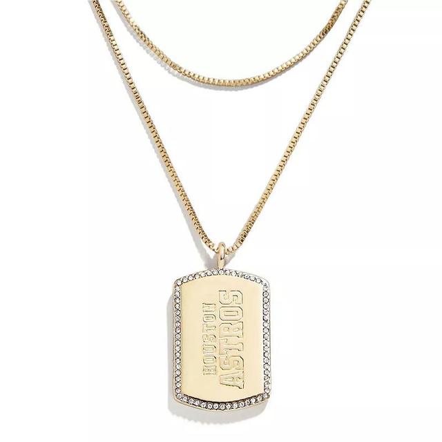 WEAR by Erin Andrews x Baublebar Houston Astros Dog Tag Necklace, Womens, Gold Product Image