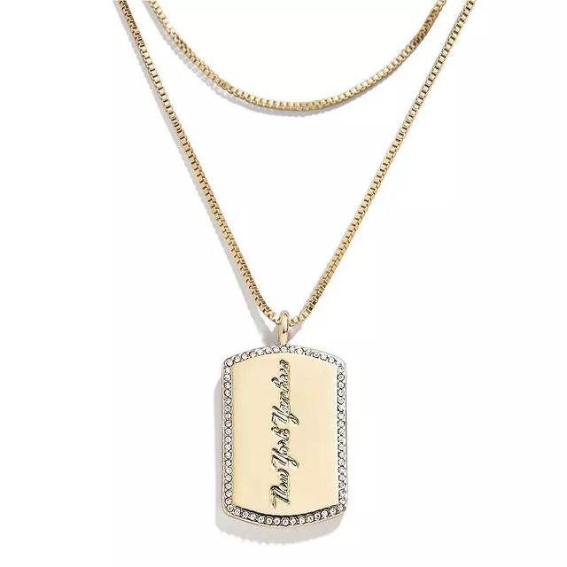 WEAR by Erin Andrews x Baublebar New York Yankees Dog Tag Necklace, Womens, Gold Product Image