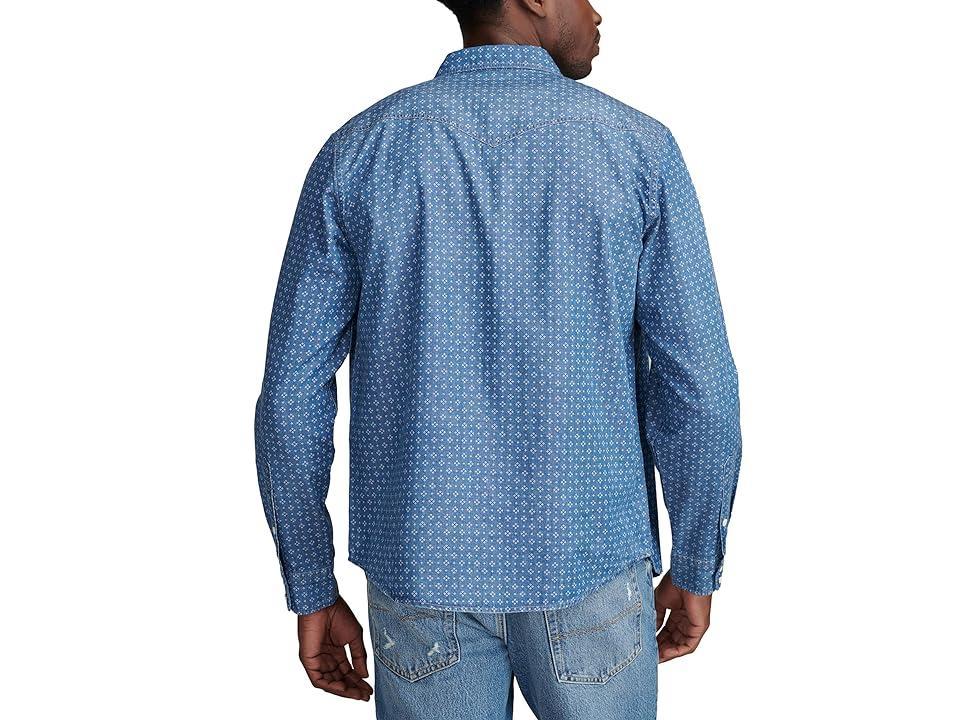 Lucky Brand Printed Indigo Western Long Sleeve Shirt - Mens Clothing Outerwear Shirt Jackets Product Image