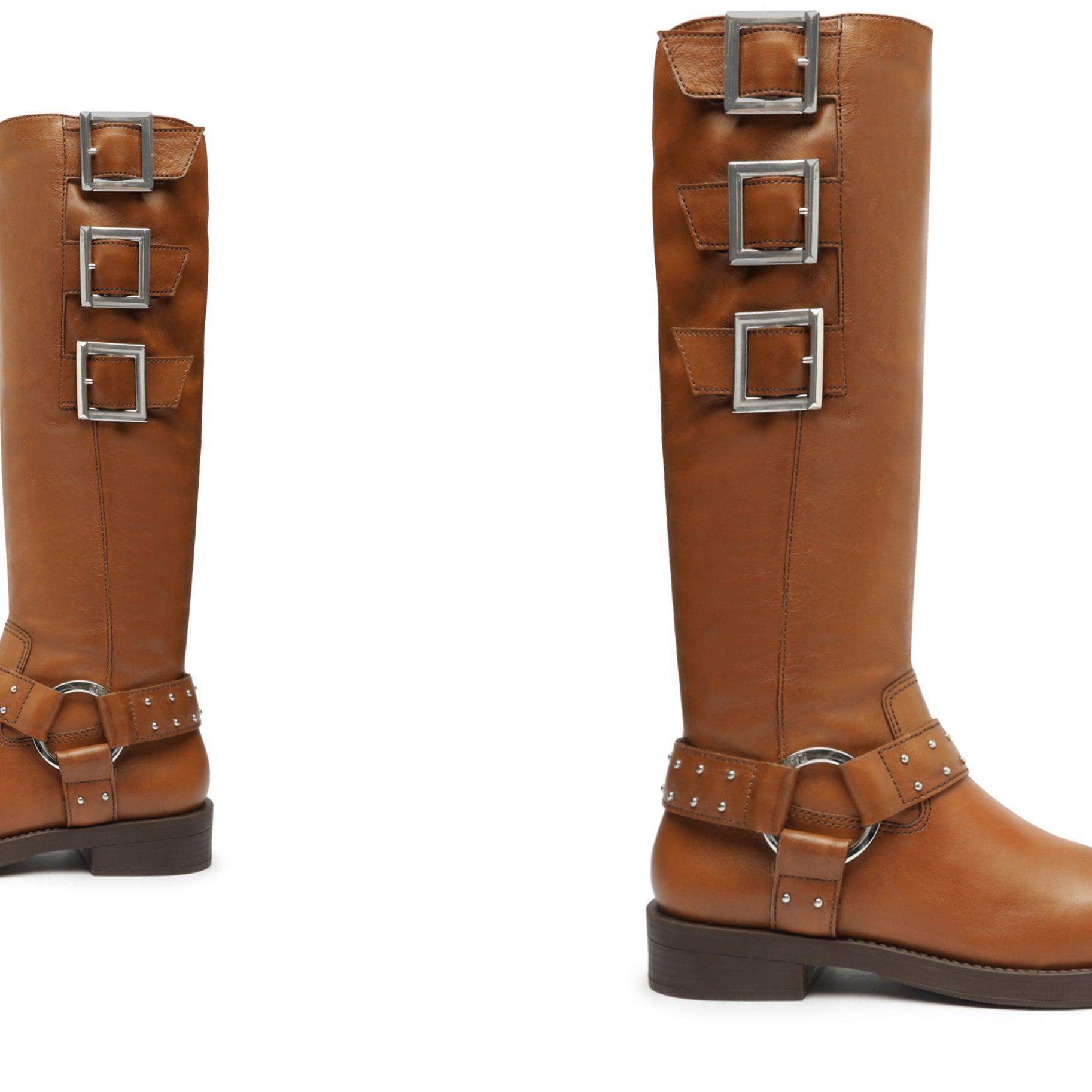 Luccia Buckle Graxo Leather Boot Female Product Image