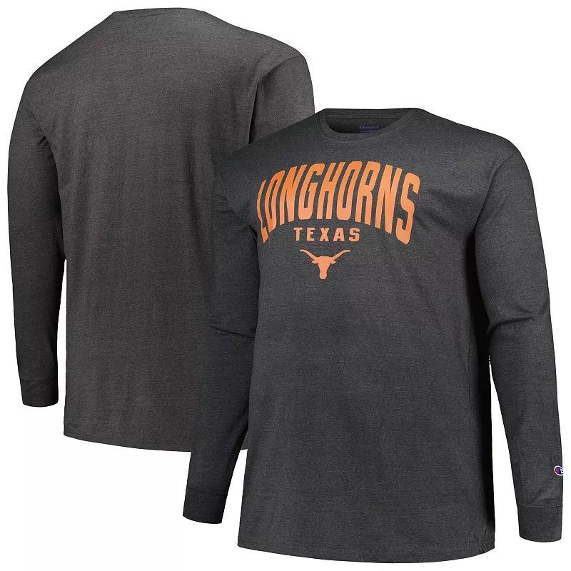 Mens Champion Texas Heather Charcoal Texas Longhorns Big & Tall Arch Long Sleeve T-Shirt Product Image