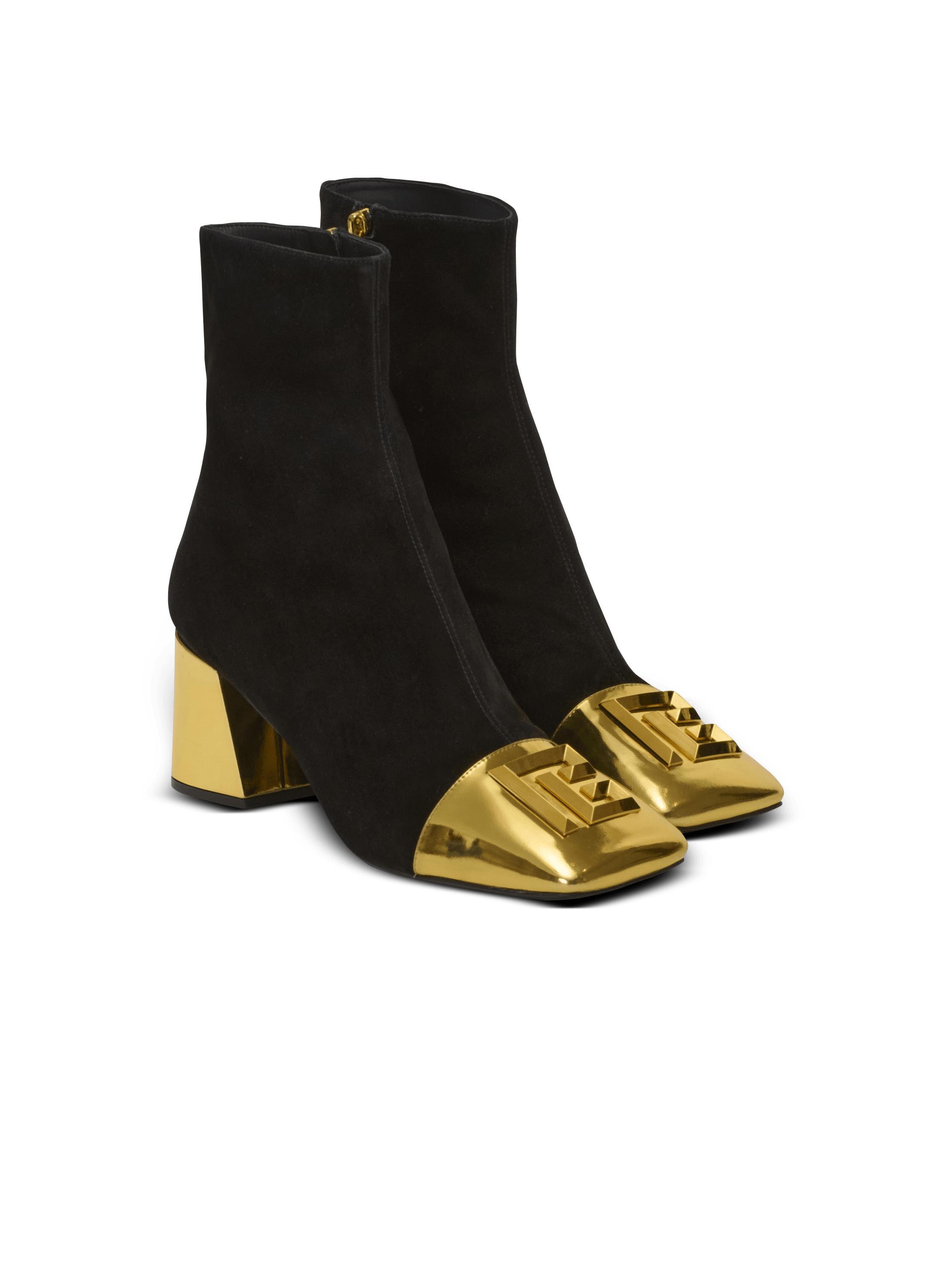 Edna ankle boots in suede and mirrored leather Product Image