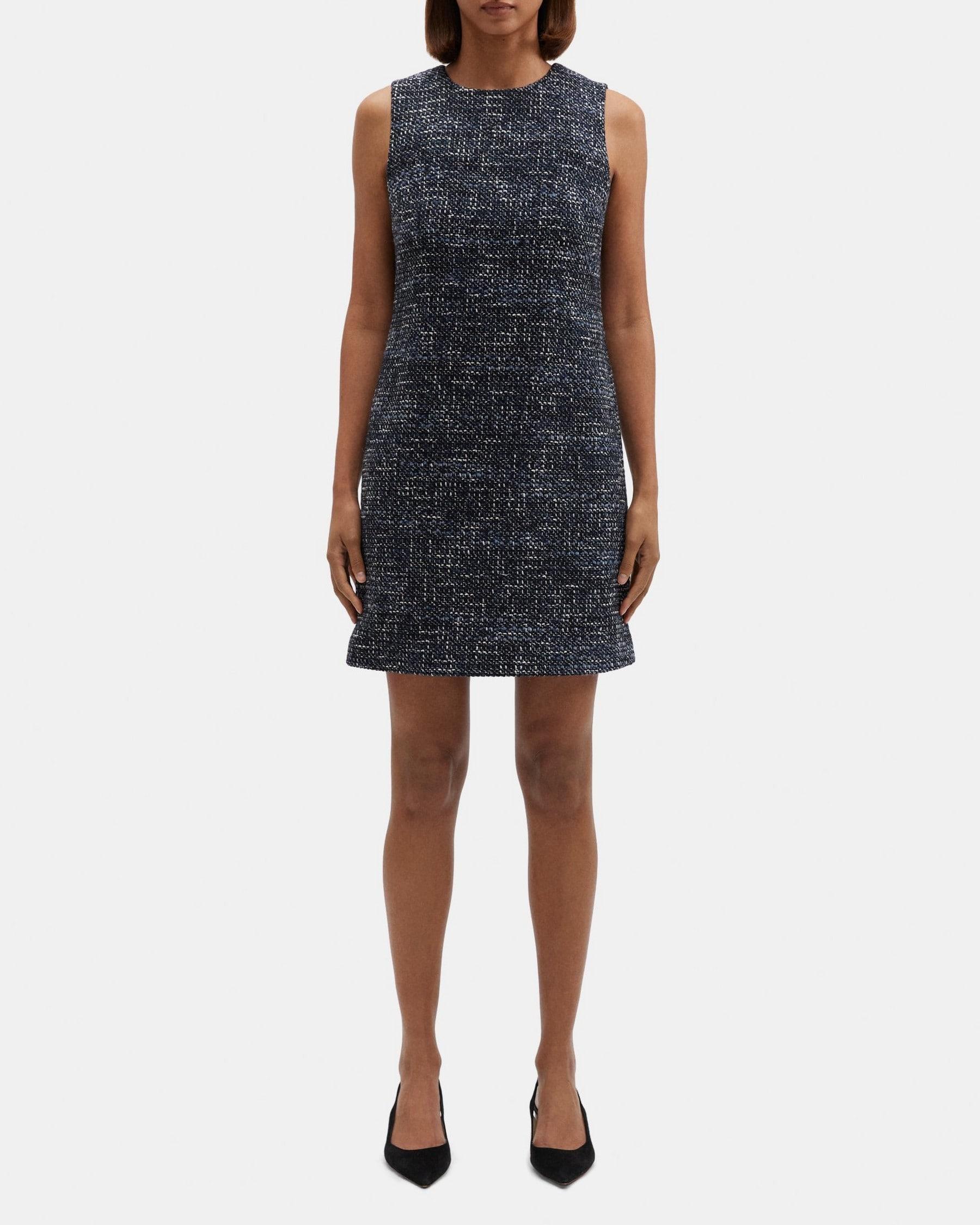 Sleeveless Shift Dress in Tweed Product Image