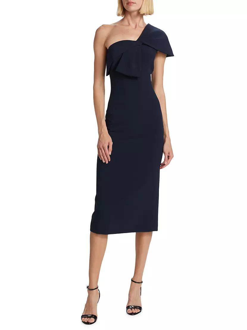 Sandra Crepe Twisted Midi-Dress Product Image