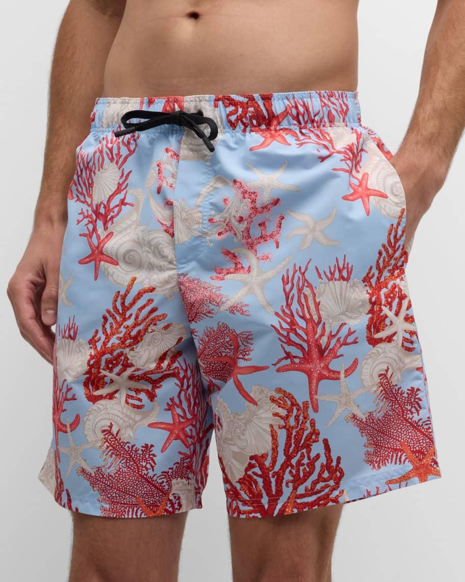 Mens Coral-Print Swim Shorts Product Image