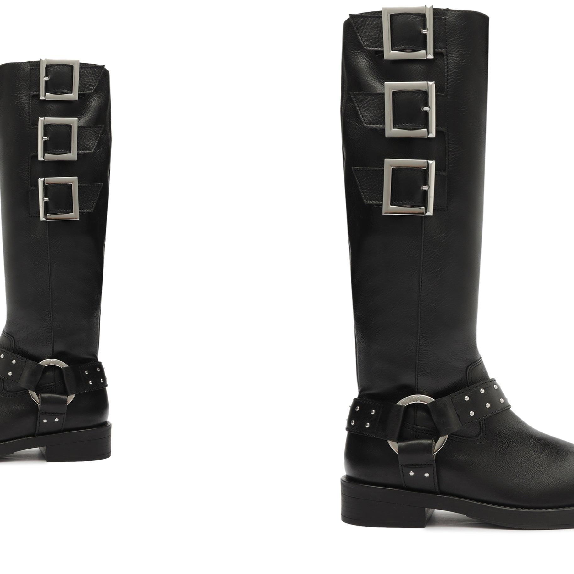 Luccia Buckle Graxo Leather Boot Female Product Image