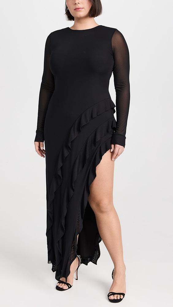 AFRM Jacie Ruffle Open Back Maxi Dress | Shopbop Product Image