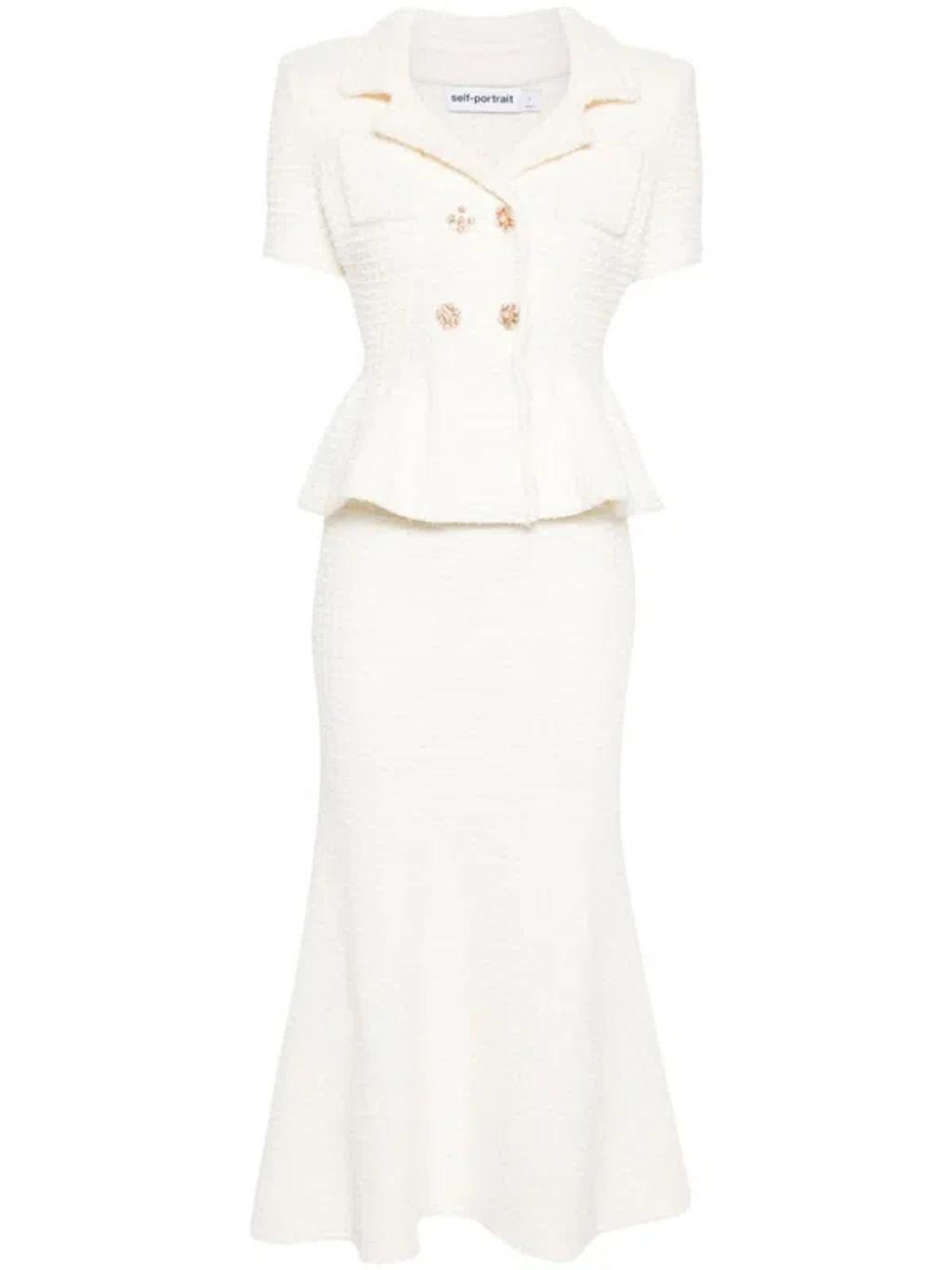 Knitted Midi Dress In White Product Image