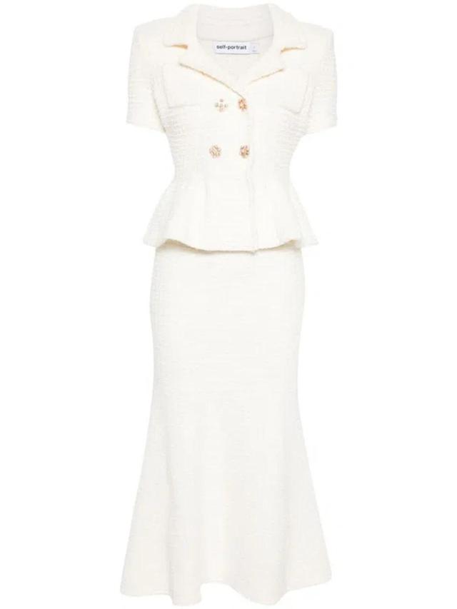 Knitted Midi Dress In White Product Image