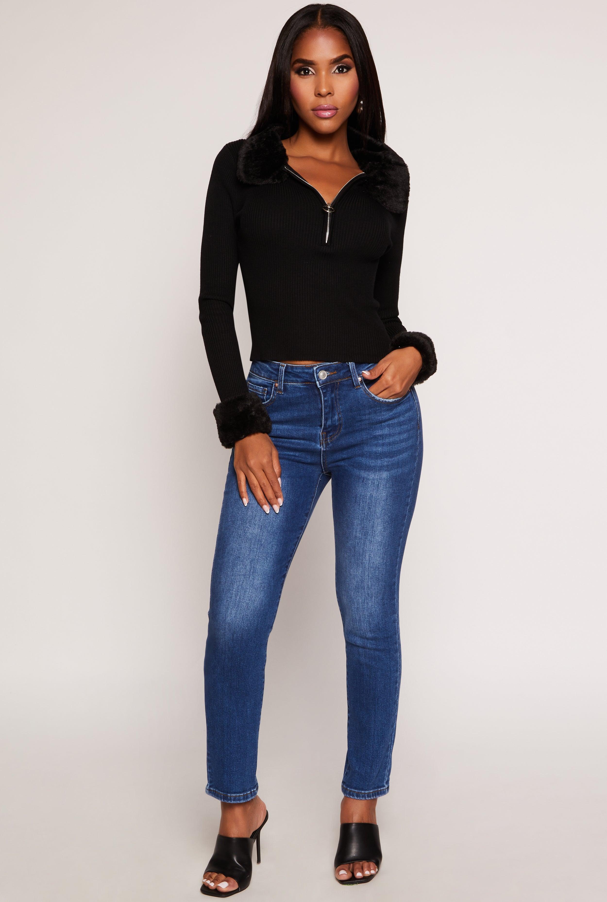 Womens WAX Whiskered Straight Leg Jeans Product Image