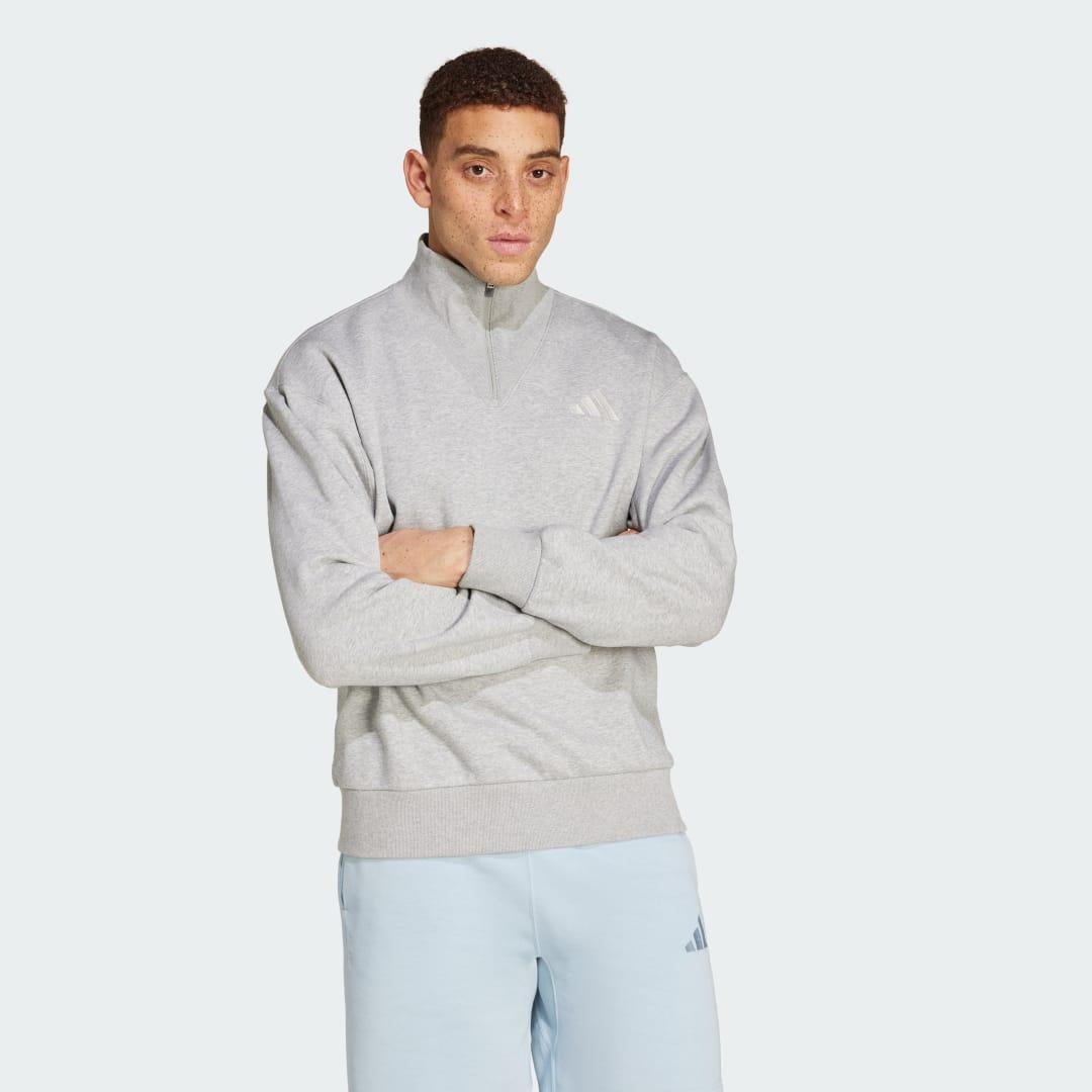 adidas All SZN Fleece 1/4 Zip Crew Men's Sweatshirt Product Image