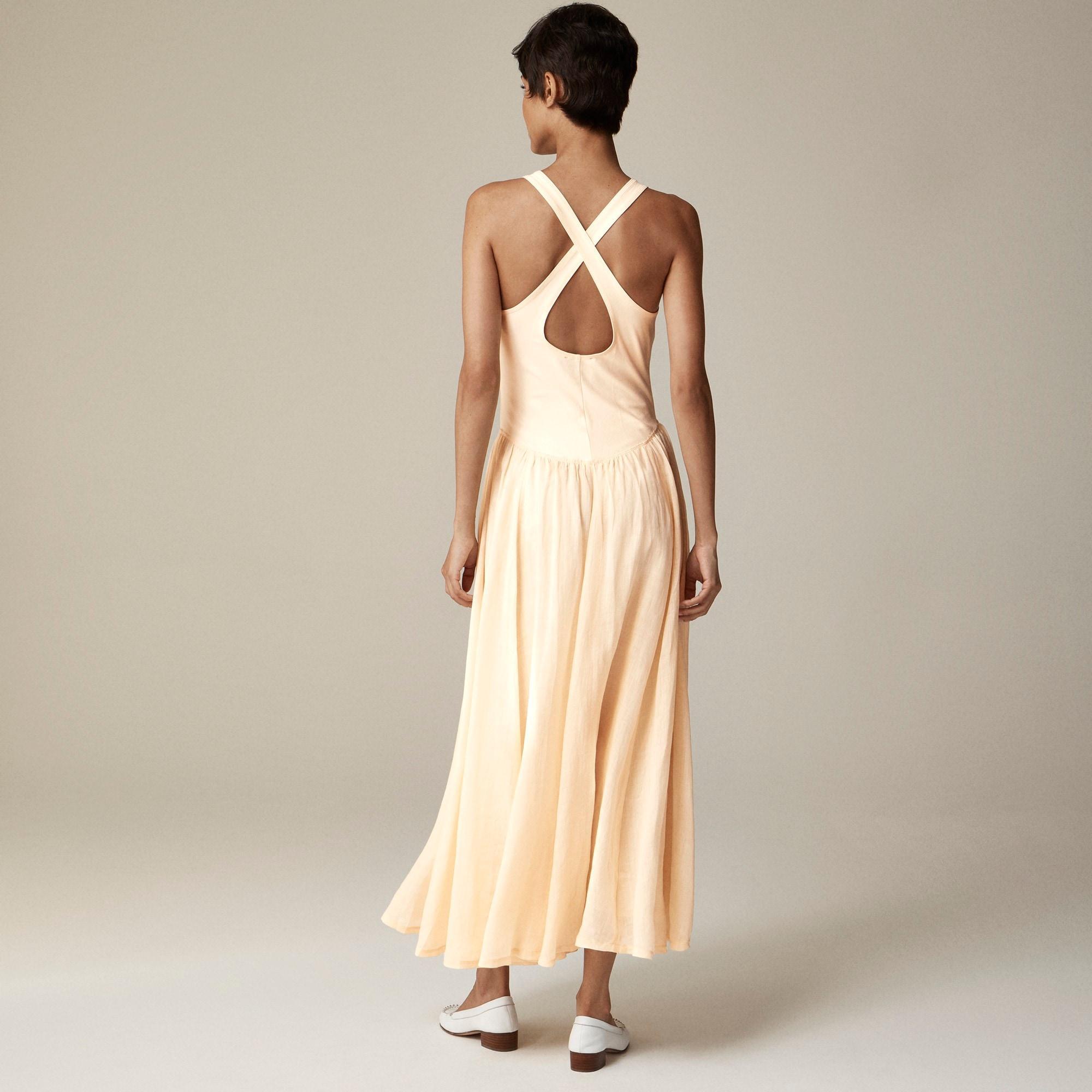 Maryam Nassir Zadeh X J.Crew cross-back midi dress in stretch cotton blend Product Image