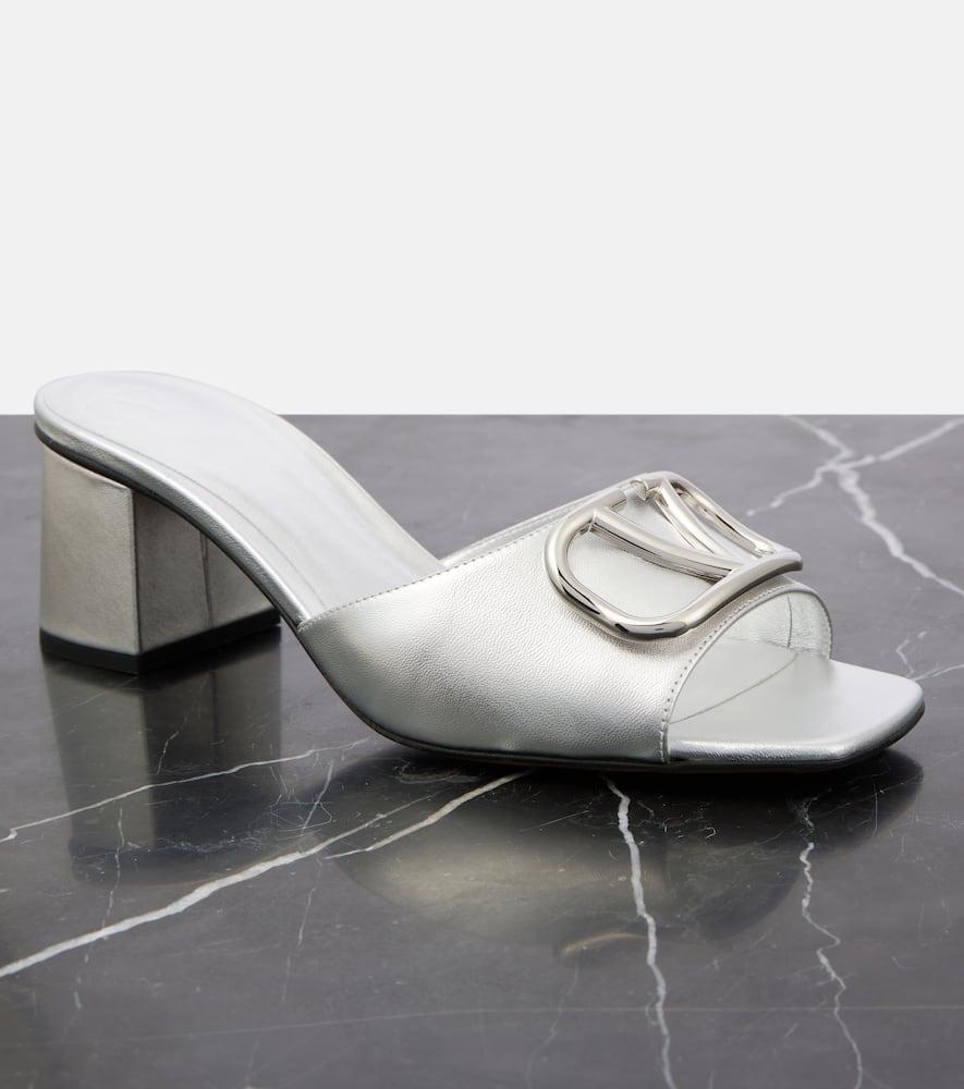 Pantoletten Vlogo Signature Aus Metallic-leder In Silver Product Image