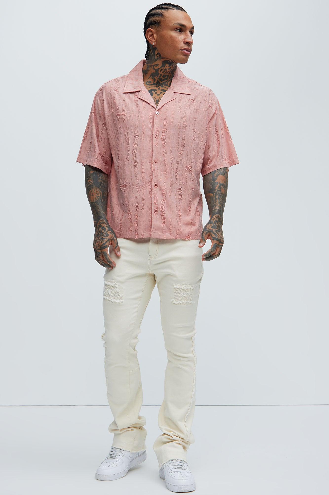 Lynx Textured Shirt - Mauve Product Image