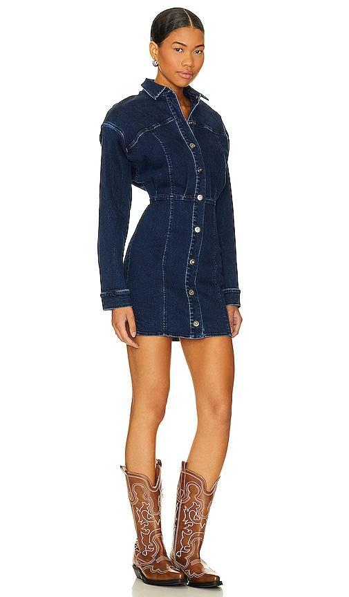 Free People Amber Denim Dress in Blue. Product Image