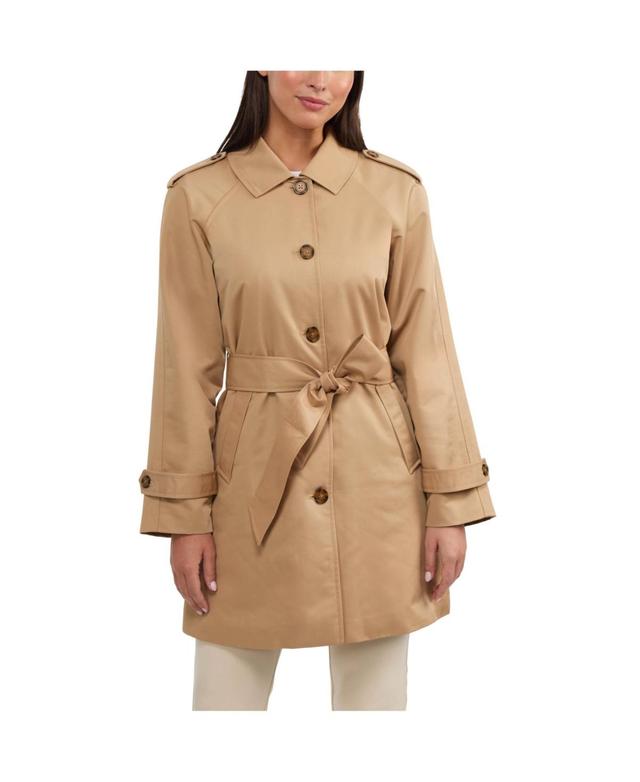 Ellen Tracy Womens Coated Gab Trench with Polyfill Insulation Product Image