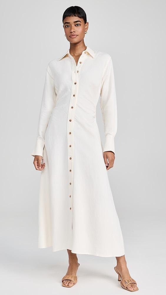 La Ligne Side Pleat Linen Shirt Dress | Shopbop Product Image