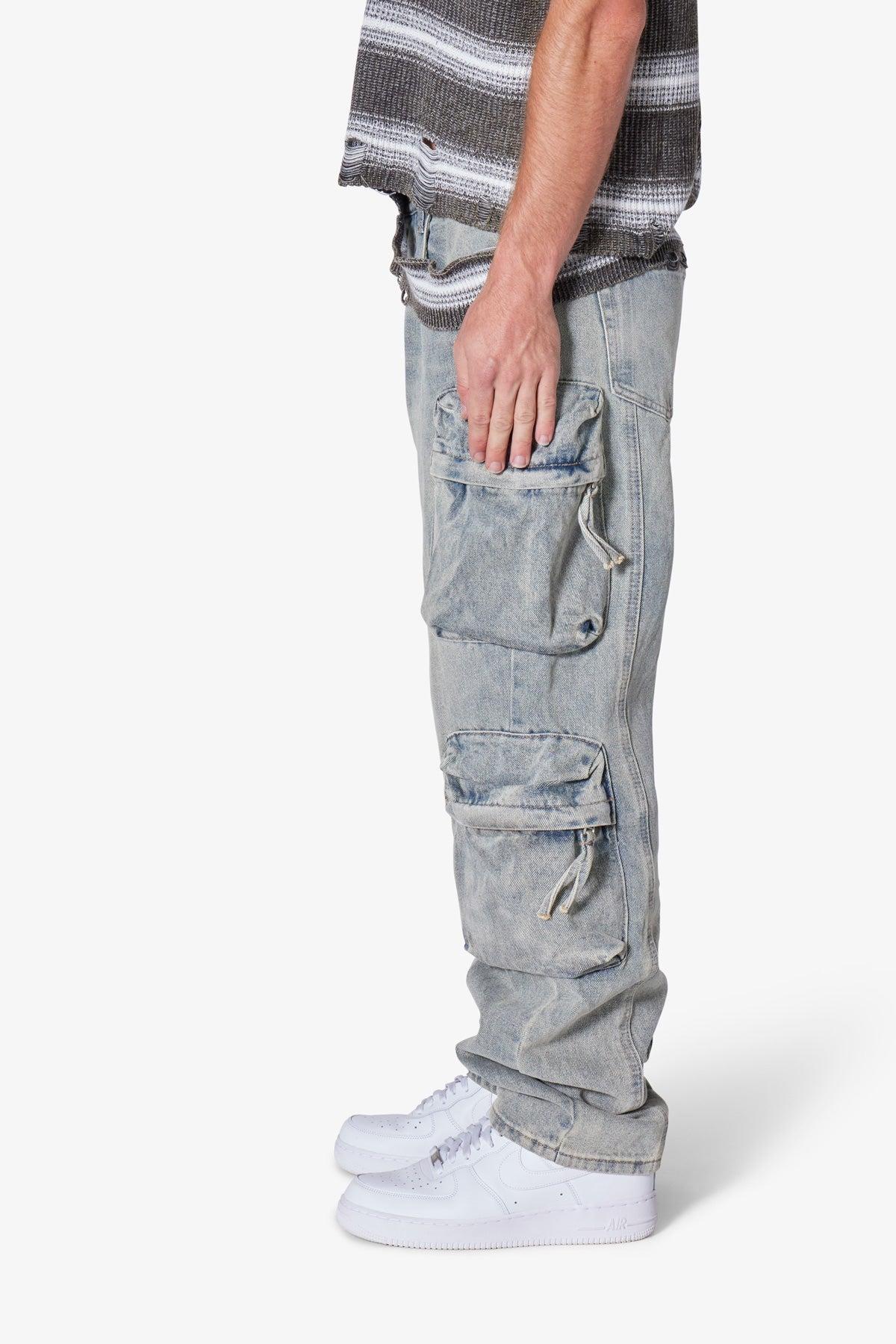 Wide Bellow Cargo Denim - Blue Product Image