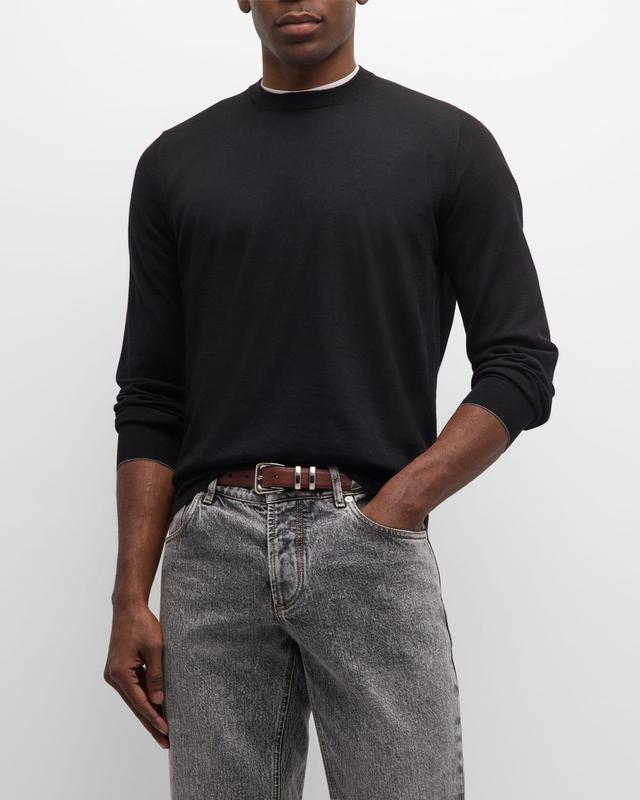 Mens Wool-Cashmere Crewneck Sweater Product Image