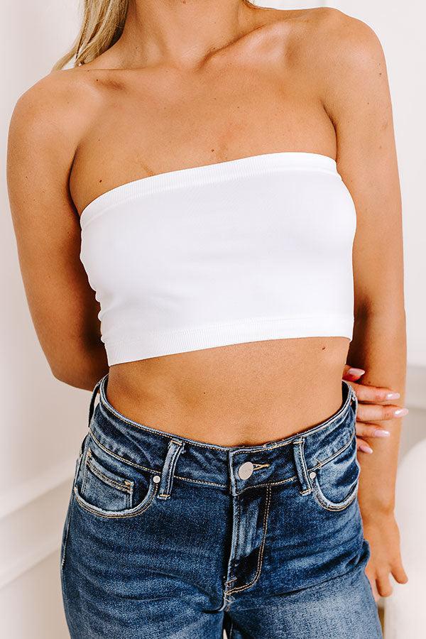 Easily Paired Seamless Bandeau Top in White Product Image