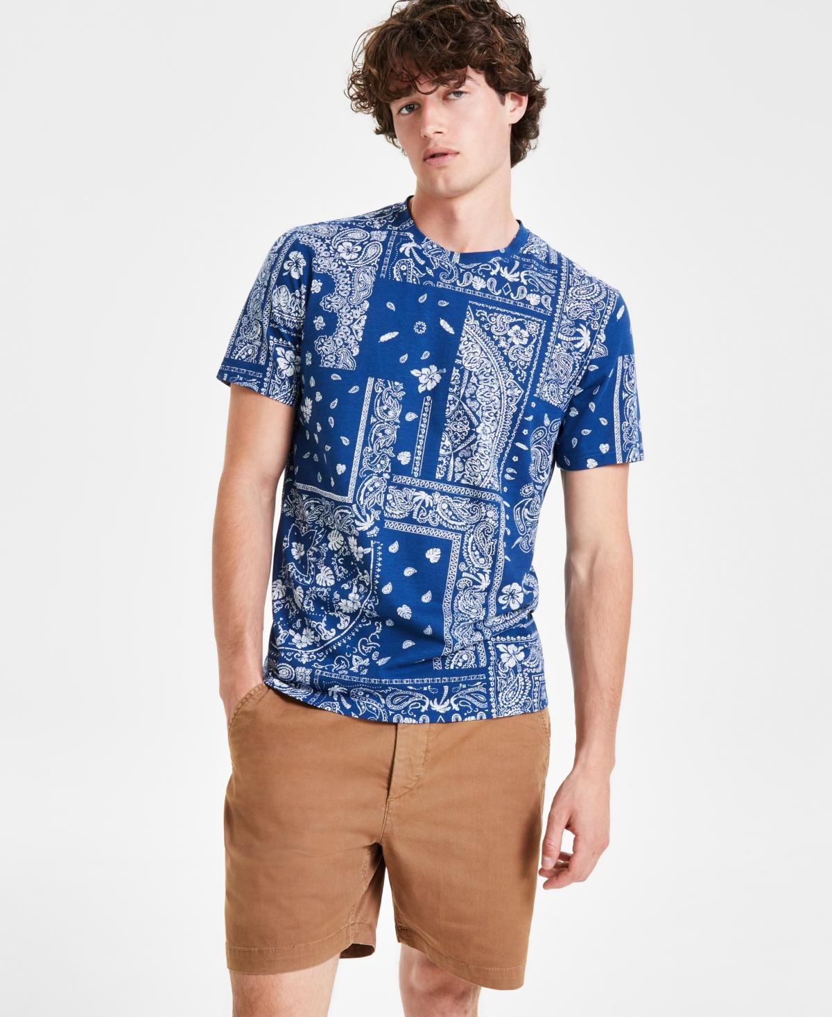 Sun + Stone Mens Short Sleeve Crewneck Bandana Print T-Shirt, Created for Macys Product Image