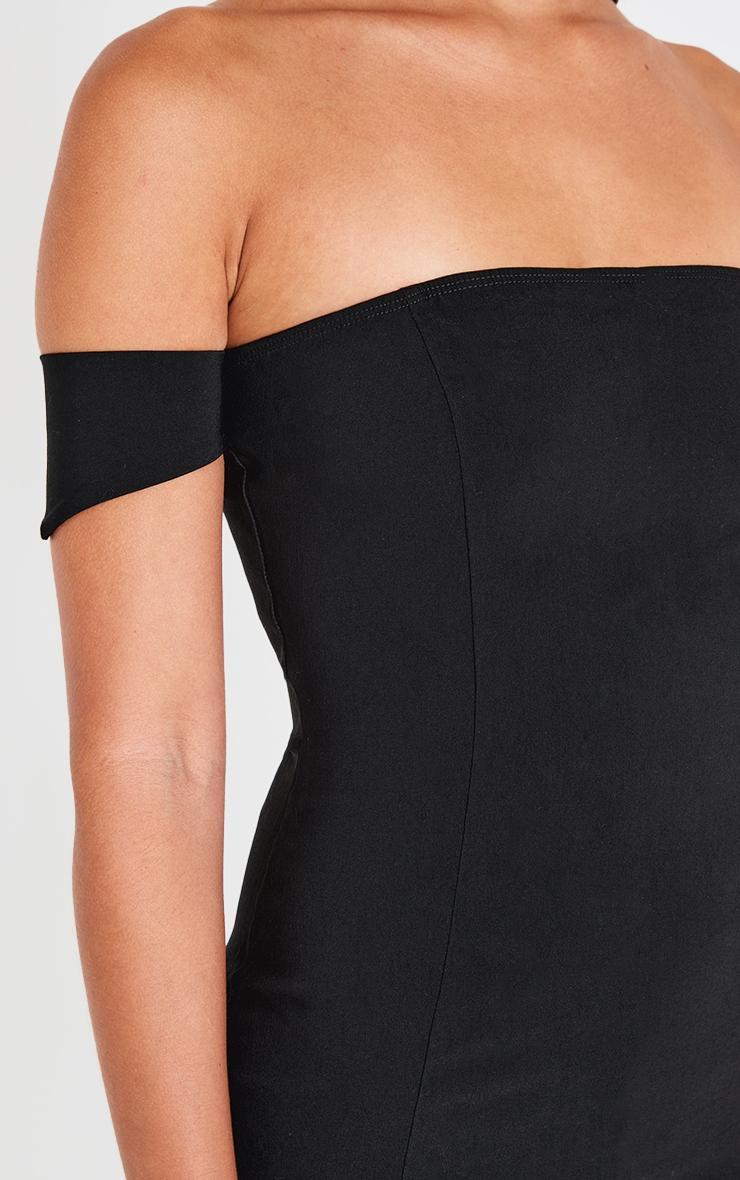 Black Bardot Bengaline Bodycon Dress Product Image