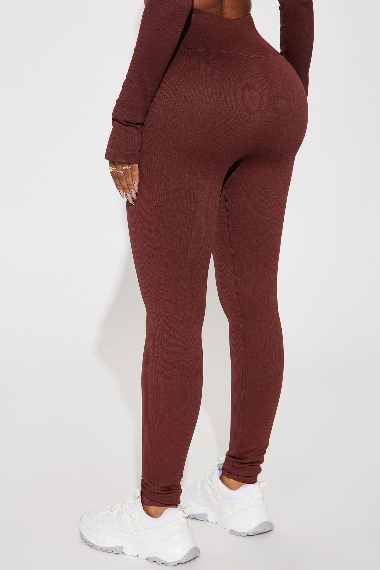 Werk It Seamless Ribbed Active Leggings - Mocha Product Image