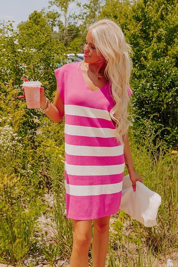 Country Club Ready Knit Dress in Pink Product Image