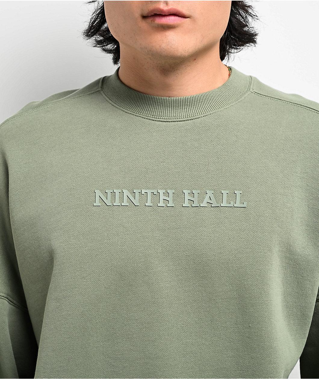 Ninth Hall Fundamentals Logo Light Green Oversized Crewneck Sweatshirt Product Image