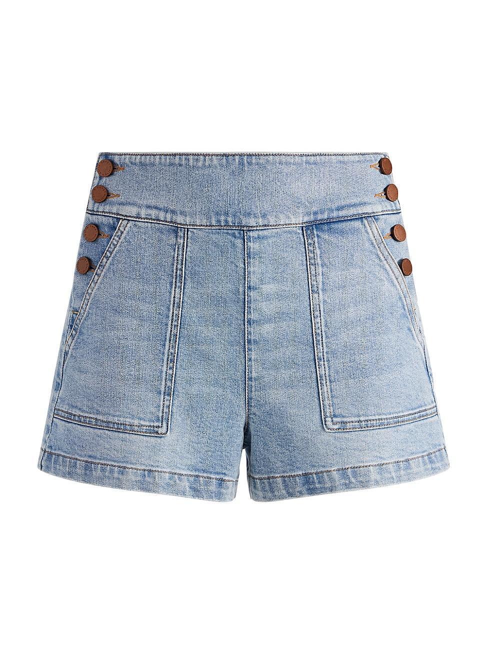 Womens Donald Button Denim Shorts Product Image