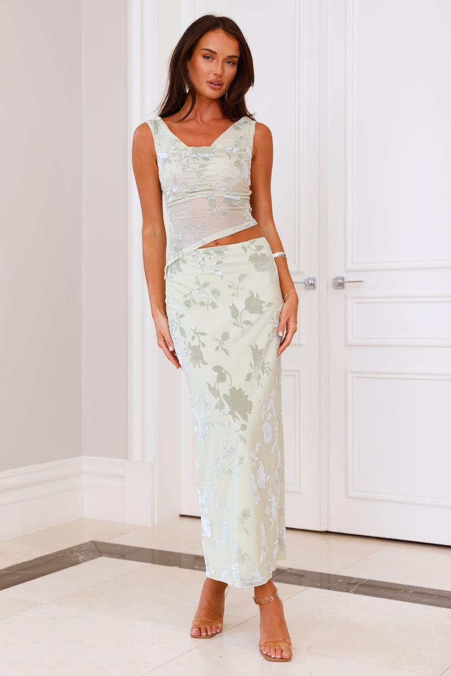 Garden Grove Maxi Skirt Sage Product Image