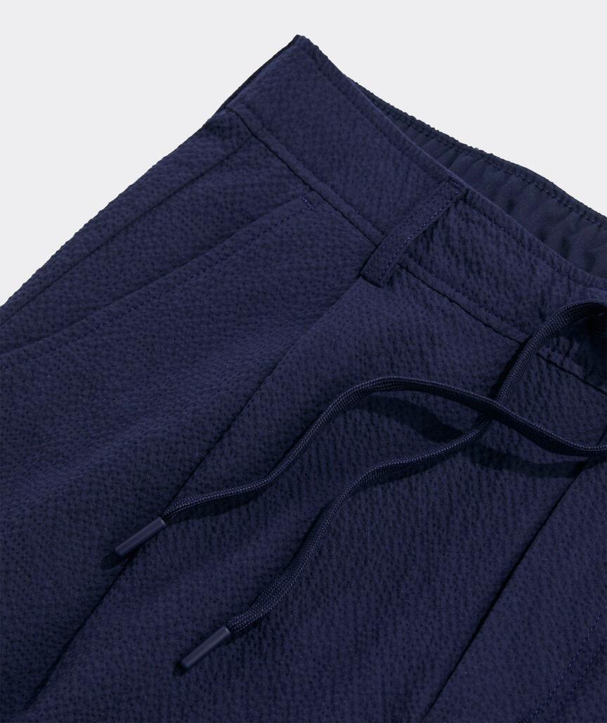 Seersucker Pleated Pull-On Pants Product Image