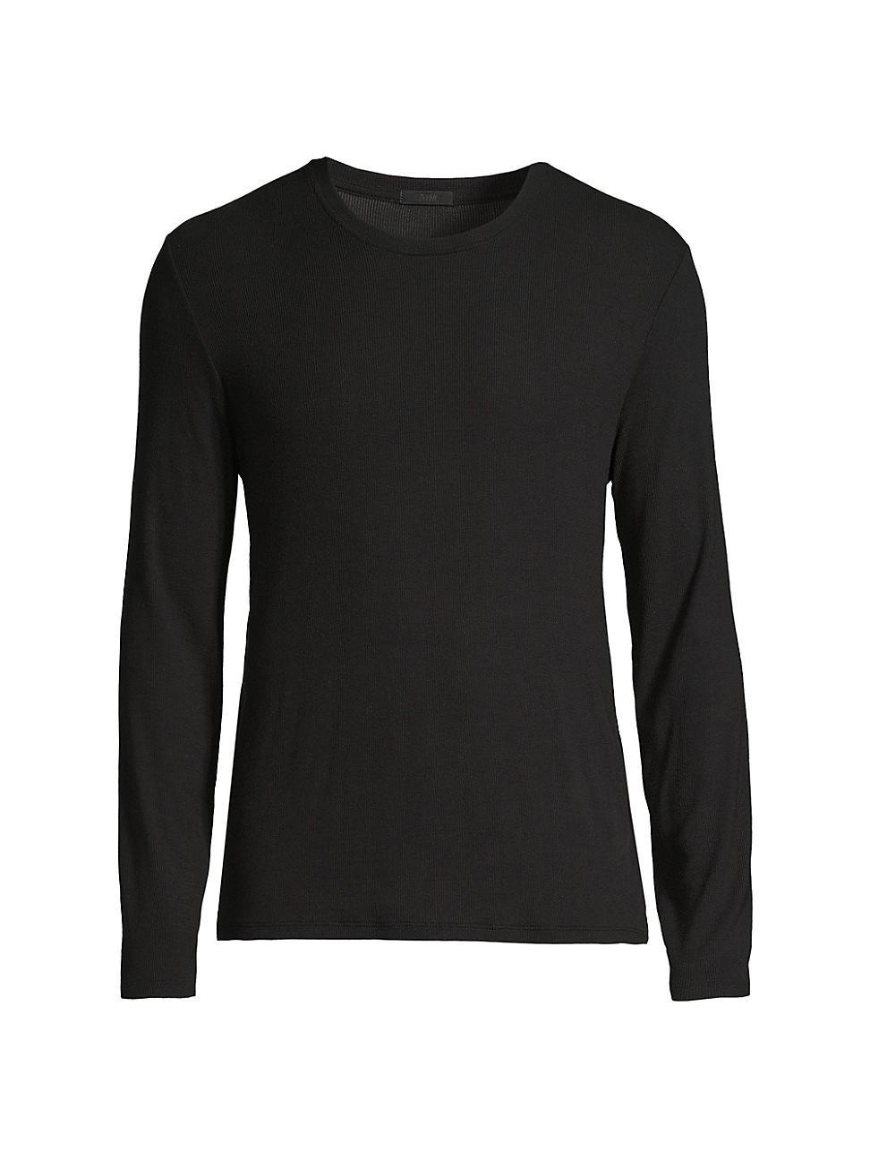 Mens Rib-Knit Modal Long-Sleeve T-Shirt Product Image