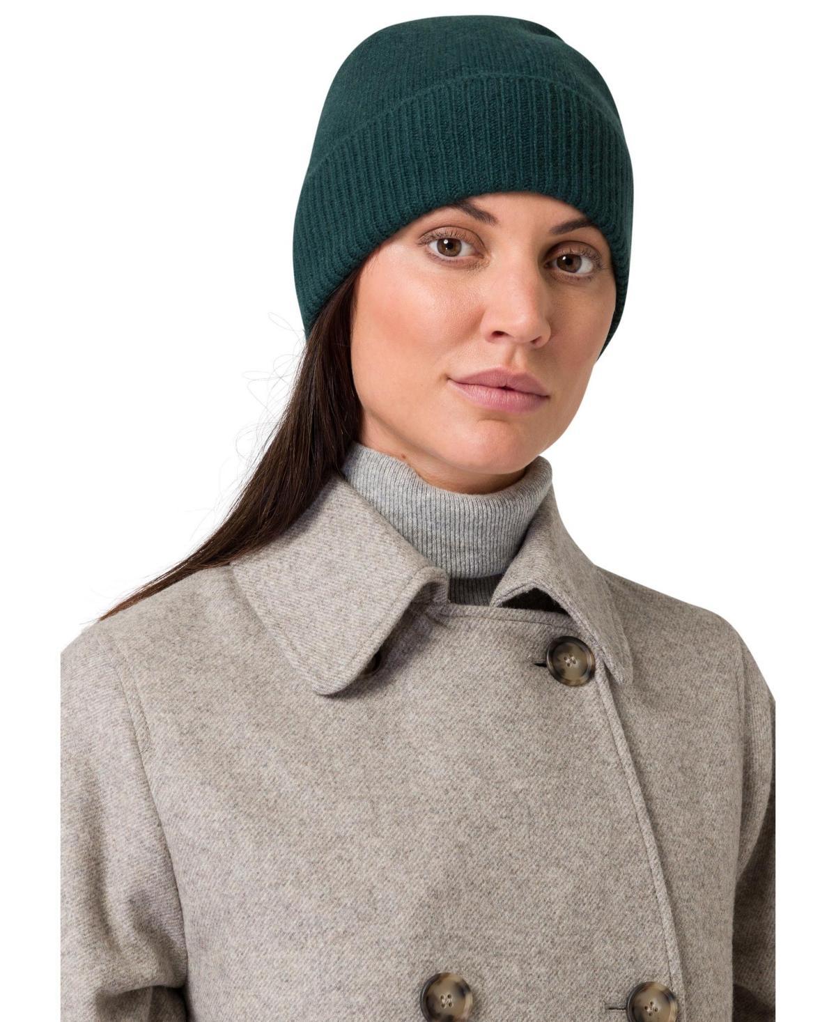 Style Republic 100% Pure Cashmere Womens Ribbed Cuff Beanie Product Image