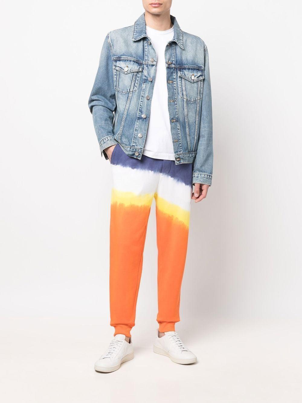 Dip-dye Cotton-blend Jogger Sweatpants In Bright Signal Orange Multi Product Image