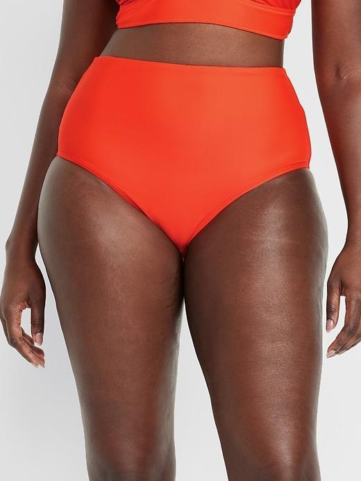 High-Waisted French-Cut Bikini Swim Bottoms Product Image