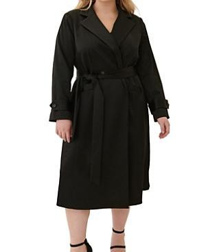 Womens Caterina Belted Stretch Satin Coat Product Image