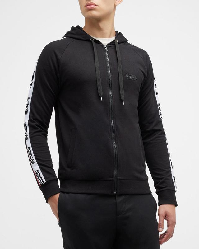 Mens Logo-Tape Zip Hoodie Product Image