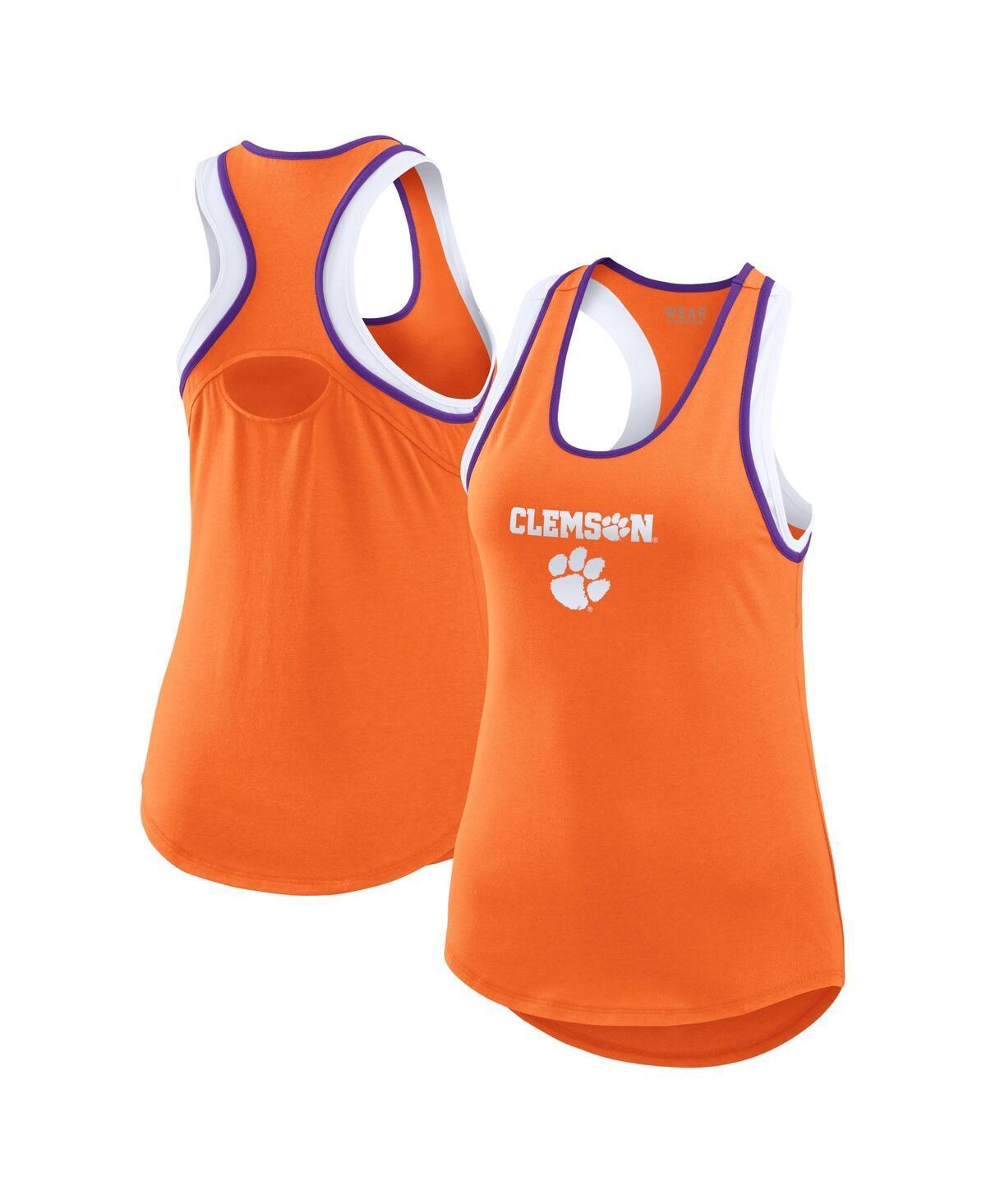 Womens WEAR by Erin Andrews Clemson Tigers Open Hole Razorback Tank Top Product Image