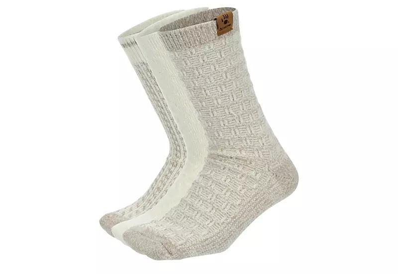 Bearpaw Womens Color Texture Crew Socks 3 Pairs Product Image