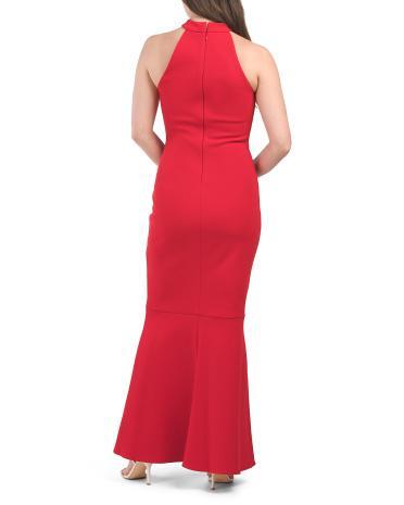 Strapless Mermaid Gown With Choker Collar for Women | Polyester/Elastane Product Image