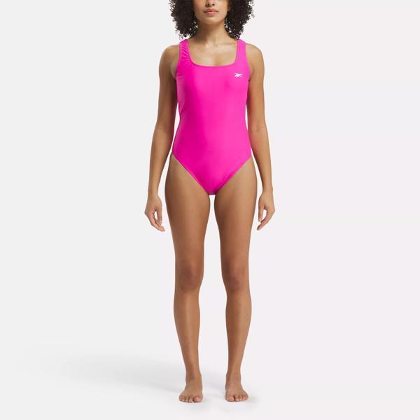 Basic One-Piece Swimsuit with Low Scoop Back Product Image