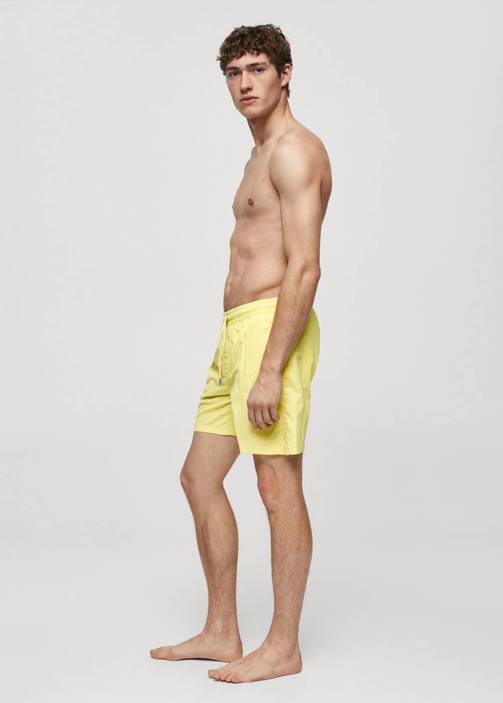 MANGO MAN - Basic drawstring swimsuit limeMen Product Image