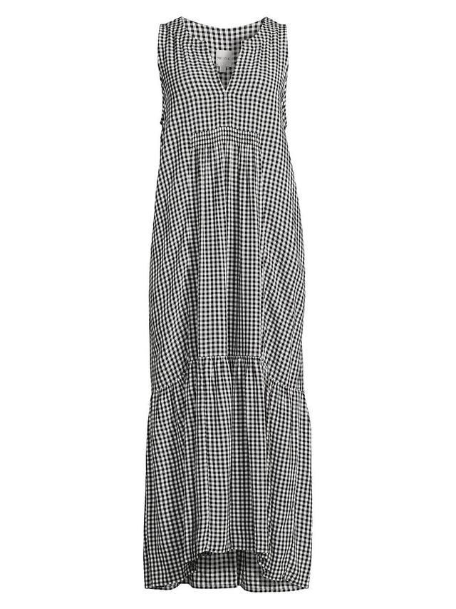 Womens Drapey Sleeveless Gingham Dress Product Image