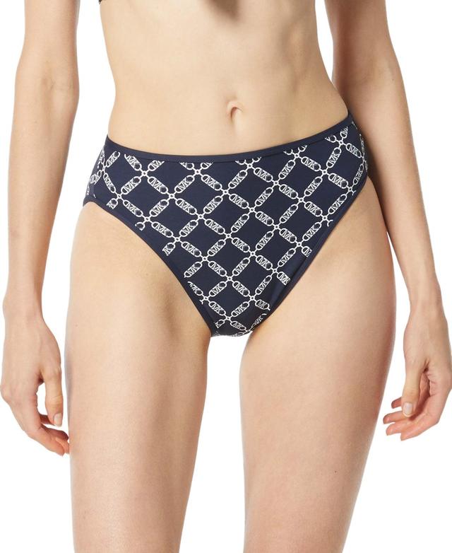 Michael Michael Kors Womens Printed High Leg Bikini Bottoms Product Image