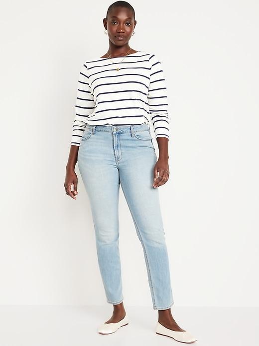 High-Waisted Wow Straight Ankle Jeans Product Image