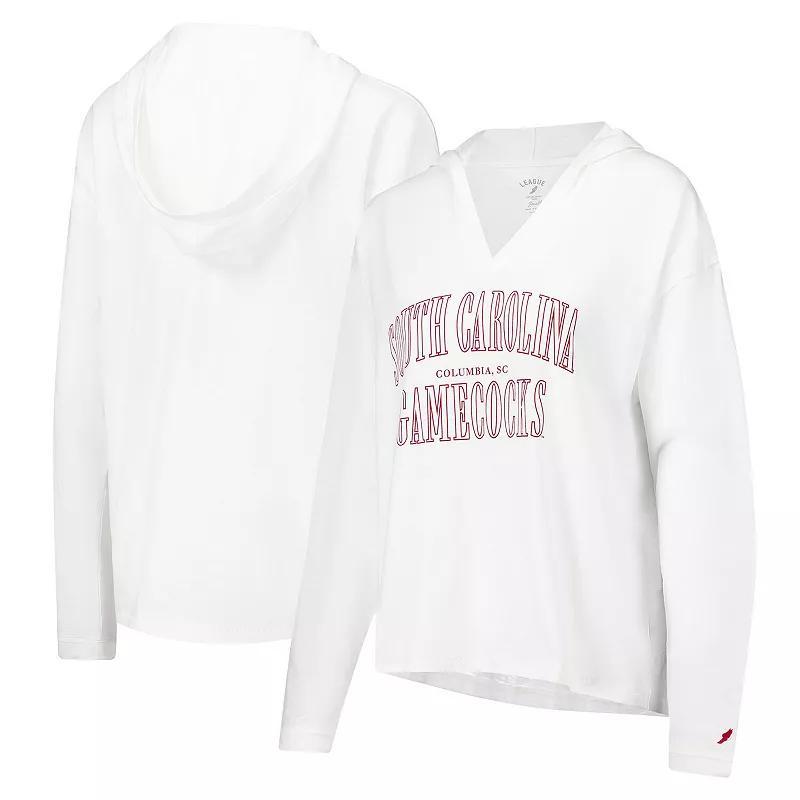 Womens League Collegiate Wear South Carolina Gamecocks Slub Long Sleeve V-Neck Hoodie T-Shirt Product Image