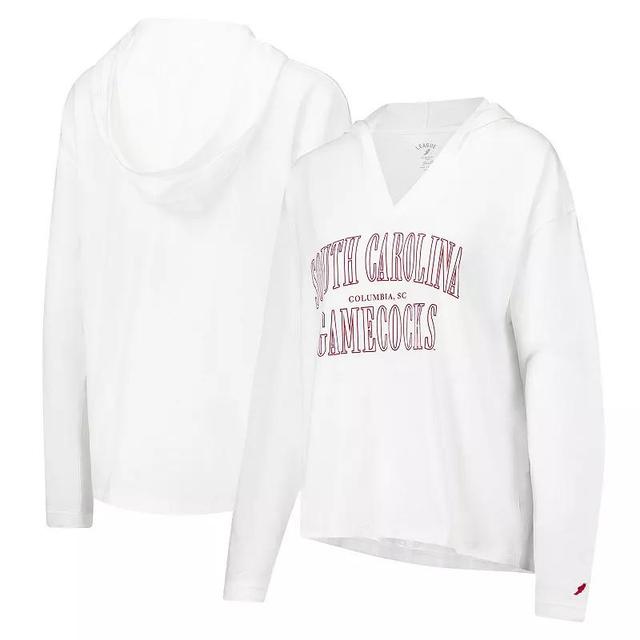 Womens League Collegiate Wear South Carolina Gamecocks Slub Long Sleeve V-Neck Hoodie T-Shirt Product Image